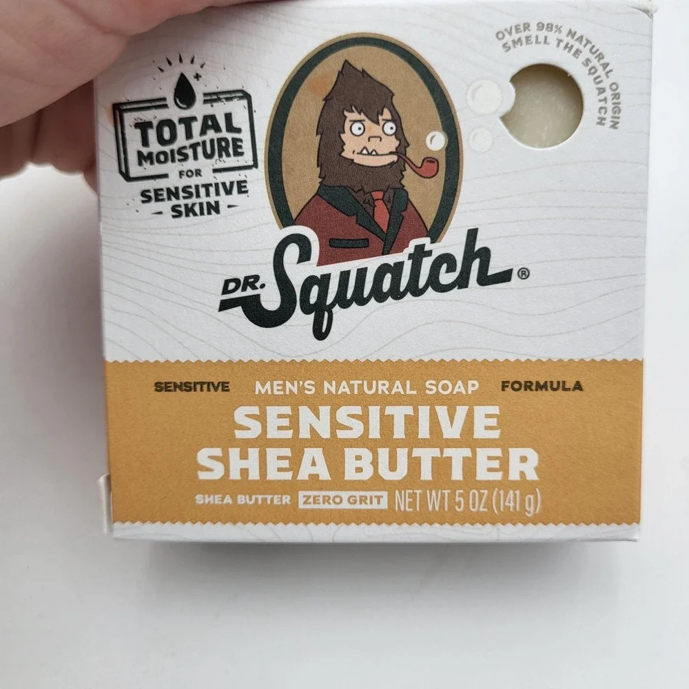 Lot of 4 Dr. Squatch Sensitive Shea Butter Men's Natural Bar Soap Zero Grit 5oz